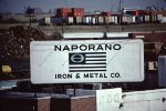 Closeup of the Naporano Iron & Metal sign